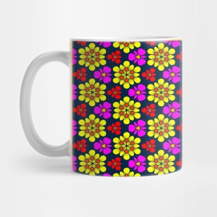 Yellow and Pink Flower Pattern Mug